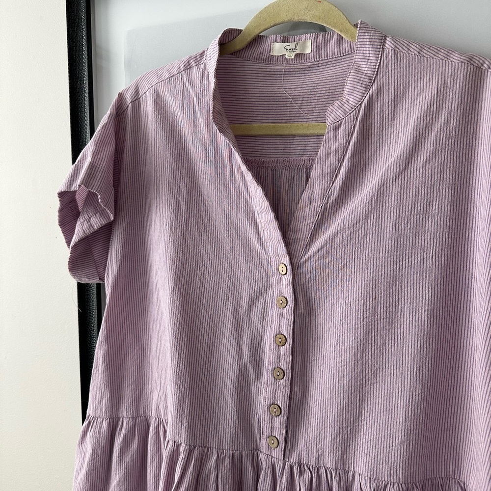 Lavender Ruffled Button-Down Dress - Picture 2 of 4